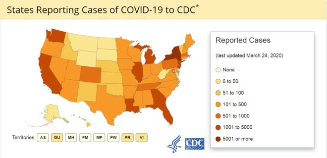 Coronavirus (COVID-19) Country Wise Case MAp